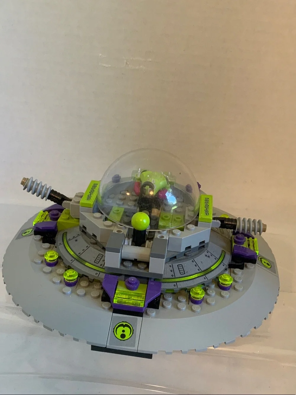 Lego Gray, Lime Green and Purple Alien UFO Spaceship